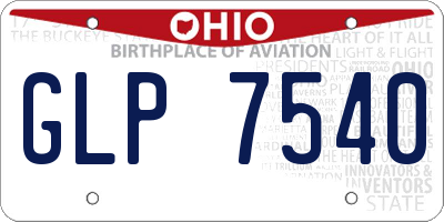OH license plate GLP7540