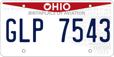 OH license plate GLP7543