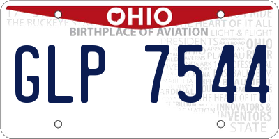 OH license plate GLP7544