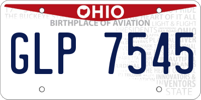 OH license plate GLP7545