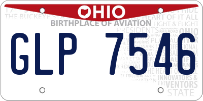 OH license plate GLP7546