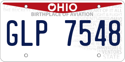 OH license plate GLP7548