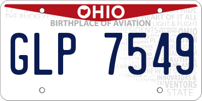 OH license plate GLP7549