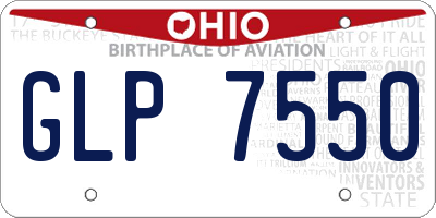 OH license plate GLP7550