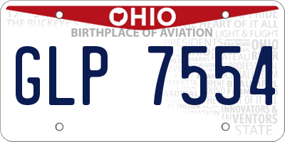 OH license plate GLP7554