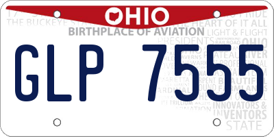 OH license plate GLP7555