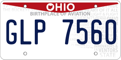OH license plate GLP7560