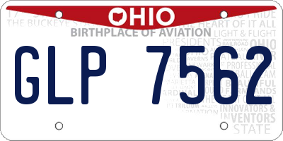 OH license plate GLP7562