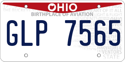 OH license plate GLP7565