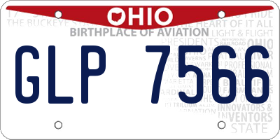 OH license plate GLP7566