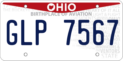 OH license plate GLP7567