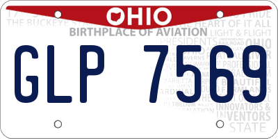 OH license plate GLP7569
