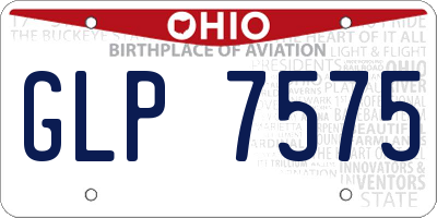 OH license plate GLP7575