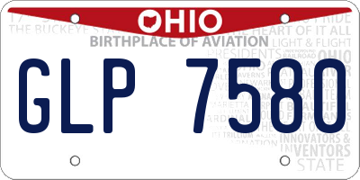 OH license plate GLP7580