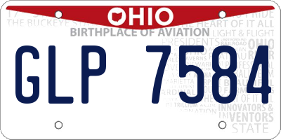 OH license plate GLP7584