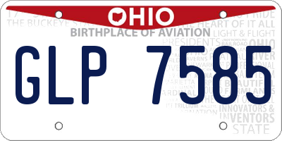 OH license plate GLP7585