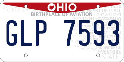 OH license plate GLP7593