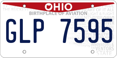 OH license plate GLP7595