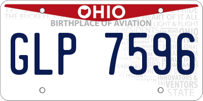 OH license plate GLP7596