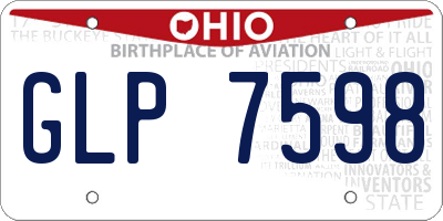 OH license plate GLP7598
