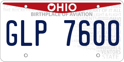 OH license plate GLP7600