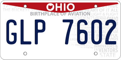 OH license plate GLP7602
