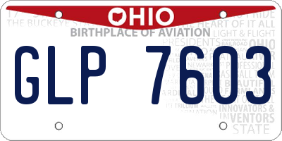 OH license plate GLP7603