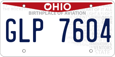 OH license plate GLP7604