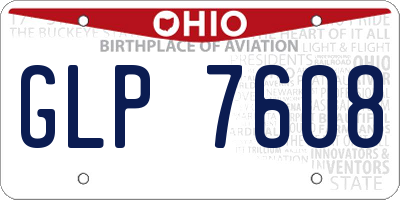 OH license plate GLP7608