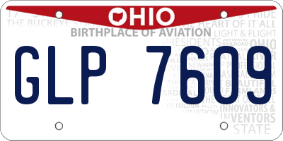 OH license plate GLP7609