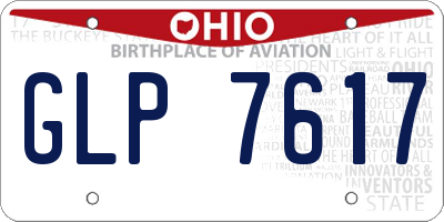 OH license plate GLP7617
