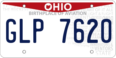 OH license plate GLP7620