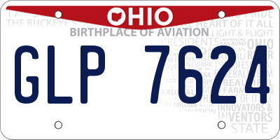 OH license plate GLP7624