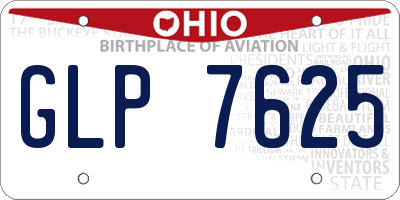 OH license plate GLP7625