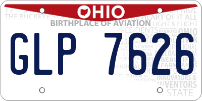 OH license plate GLP7626