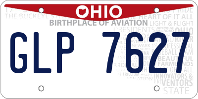 OH license plate GLP7627