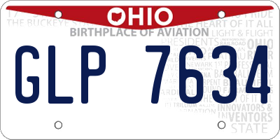 OH license plate GLP7634