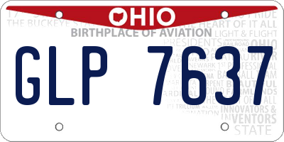 OH license plate GLP7637