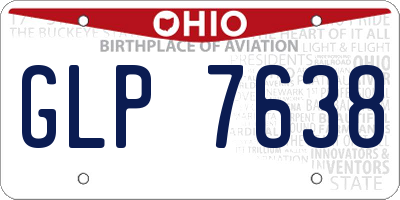 OH license plate GLP7638