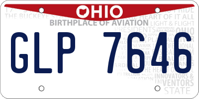 OH license plate GLP7646