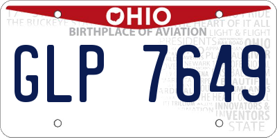 OH license plate GLP7649