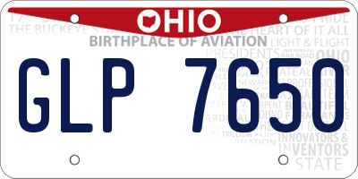 OH license plate GLP7650