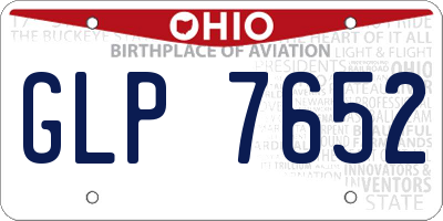 OH license plate GLP7652