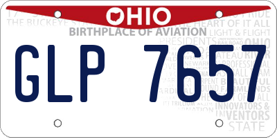 OH license plate GLP7657