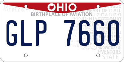 OH license plate GLP7660