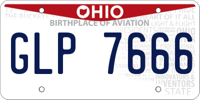 OH license plate GLP7666