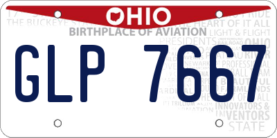 OH license plate GLP7667