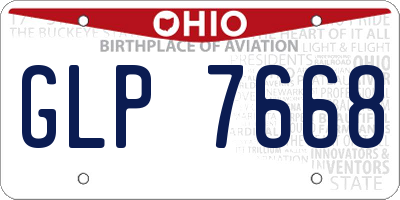 OH license plate GLP7668