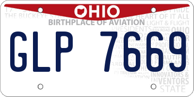 OH license plate GLP7669