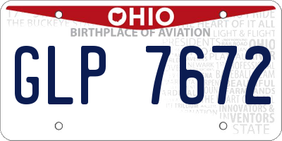 OH license plate GLP7672